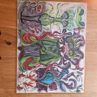 Acrylbild,  Original, " Natur mit Mensch, Mensch mit Natur" 