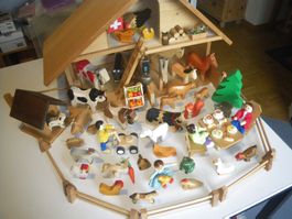 TOP Bauernhof Stall 35 Holztieren und viel Zubehör