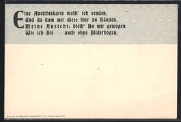Ansichtskarte ohne Motiv mit Spruch Eine