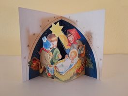 Weihnachtskarte 3D Vintage Pop-up Krippe Weihnachten Retro