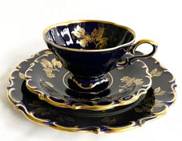LINDNER*ECHT COBALT*TRIO-SET KAFFEE/TEE*