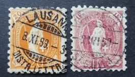 Stehende Helvetia ZNr. 66B + 71B, SBK 310.00