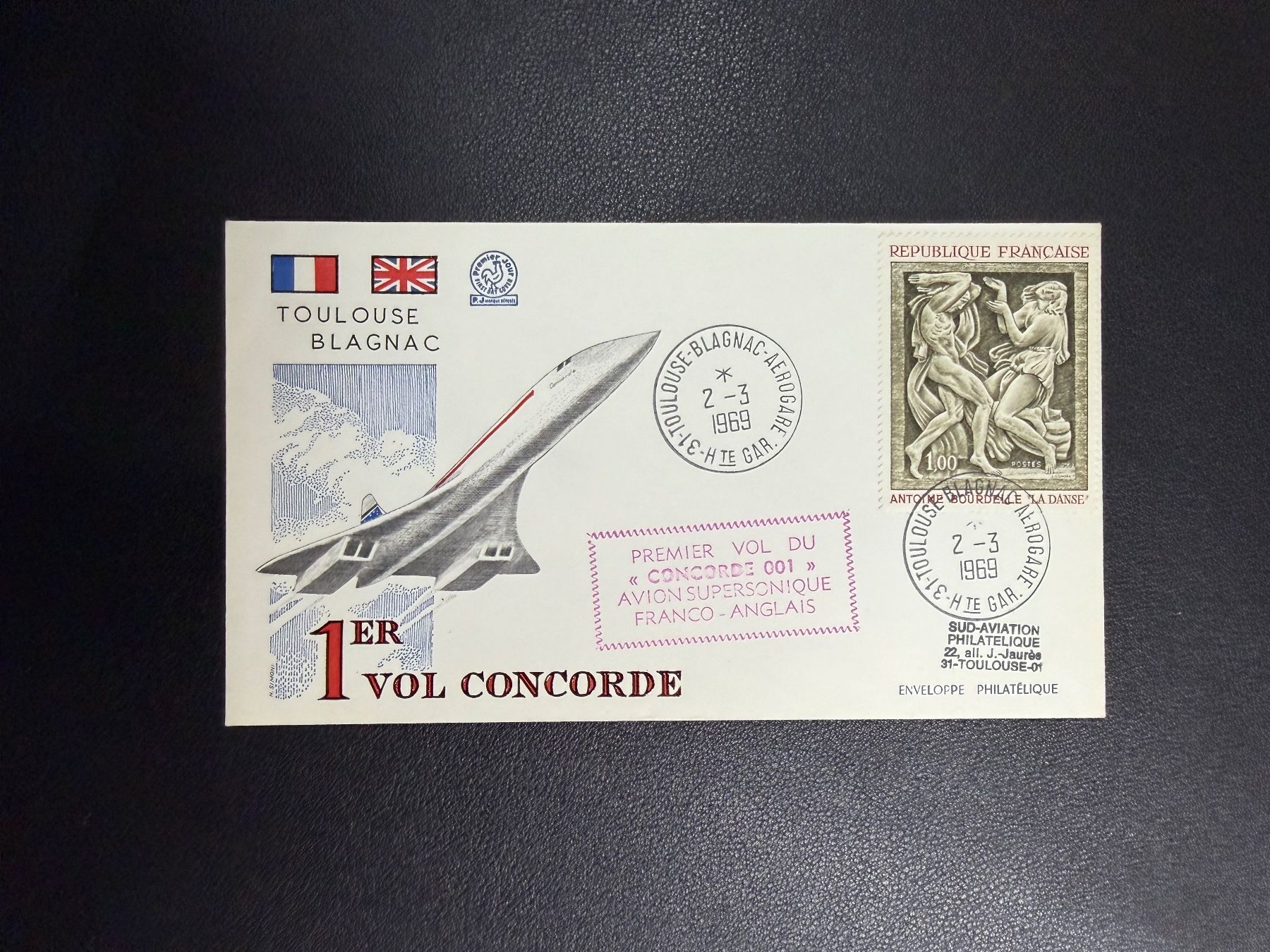 Tutti i francobolli: Erstflugbrief Concorde 001 / 2.3.1969 – Usato da oberrüti venduto da jeanmei