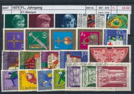 1975 Liechtenstein, Jahrgang komplett, ET - Stempel