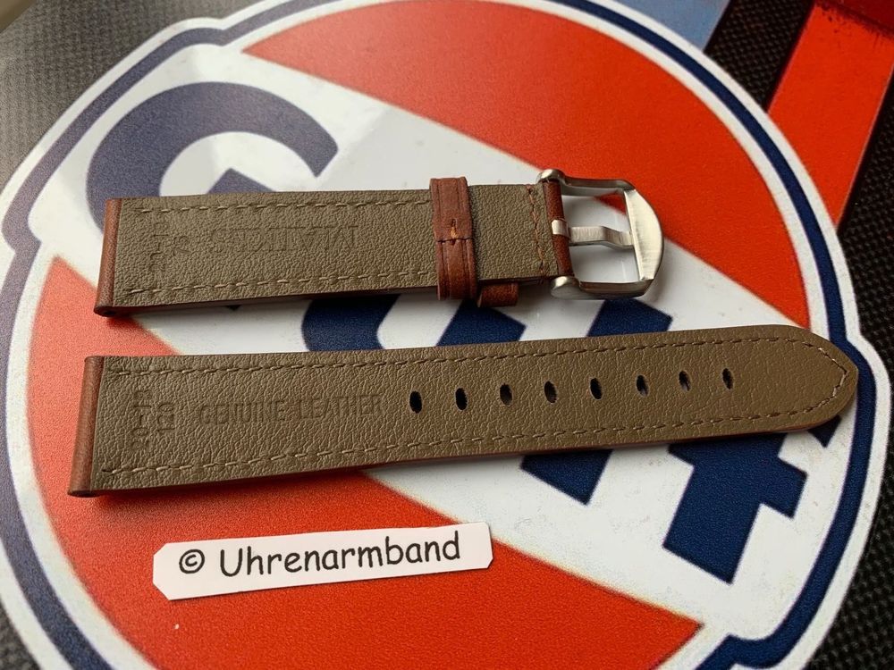Bracciali & Braccialetti: 20mm Lederarmband braun, Top Qualität – Nuovo e nell'imballaggio originale da Courlevon venduto da Uhrenarmband 5