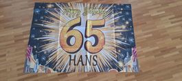Hans Geburtstagsparty Deko Banner "65" wie NEU!