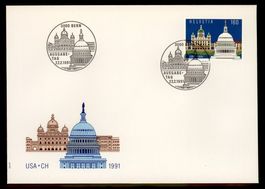 1991, FDC, Gemeinschaftsausgabe Schweiz/USA (Nr. 811)
