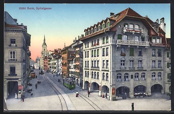 Cartoline postali: AK Bern, Strassenbahn in der Spitalgasse – Usato da Berlin venduto da bartko-reher