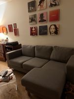Ecksofa grau Stoff