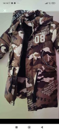 Coole Wintermantel, Camouflage Gr. 122, gute Zustand!
