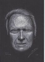Portrait Clint Eastwood - dessin format A4. original
