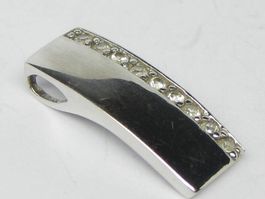 feiner Vintage Stab Anhänger Silber 925 Zirkonia