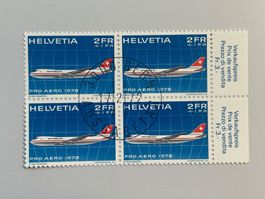 1972 - Pro Aero 4er Block, ZNr. F43, Ersttags Stempel