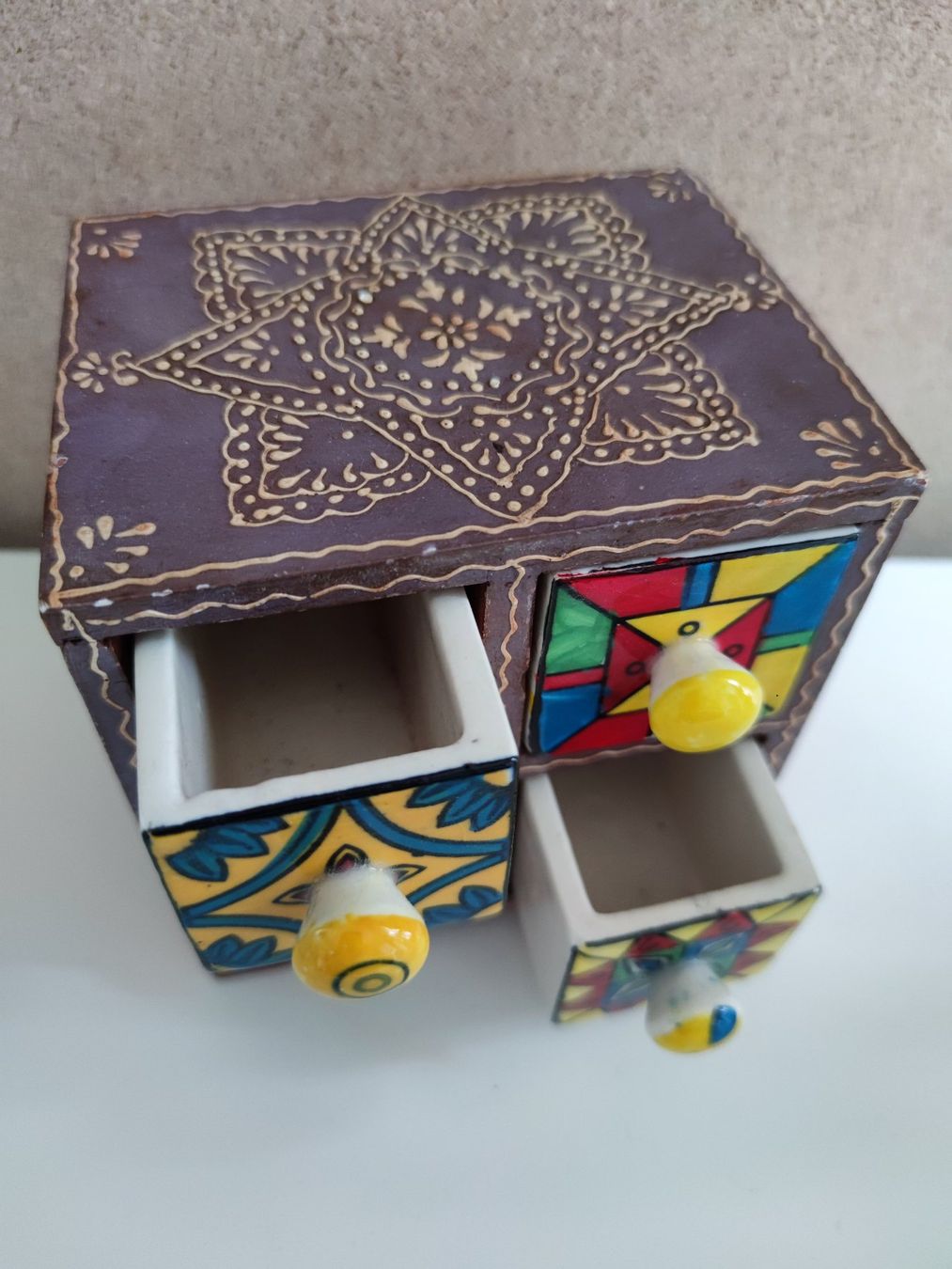 Schmuckkästen: Seltene handbemalte Schmuckschatulle im Boho Style – Gebraucht aus Münchenbuchsee von Zauberkistel 3