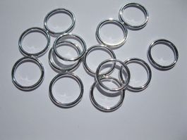 10 Ringe geschlossen versilbert 14x1,4mm, Bindering, Ringli