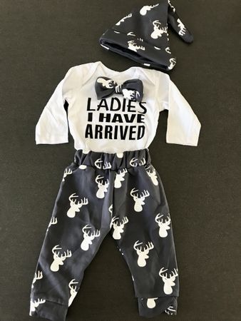 Baby Set Hirsch Gr. 68 "Ladies I have arrived"