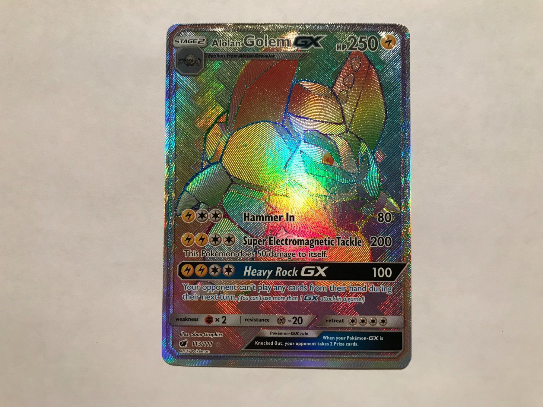Pokémon Carte collezionabili: Alolan Golem GX Rainbow EN – Usato da Hagendorn venduto da Pokecollectorch 1