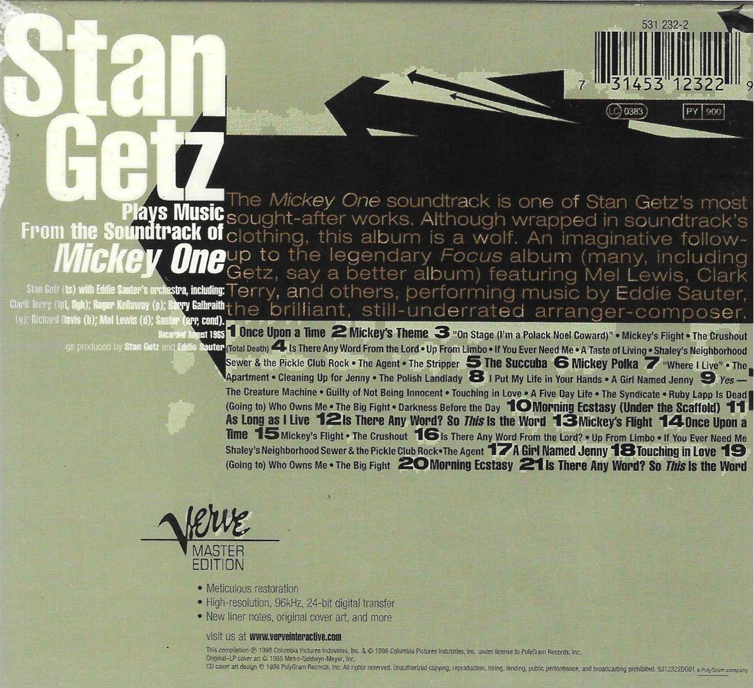 CDs: Stan Getz CD Digipack - Plays Music From "Mickey One" – Gebraucht aus Savagnier von Ne2065 2