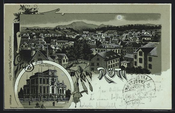 Cartes postales: Litho Rüti, Ansicht der Villa Séquin,  – D'occasion à Berlin par bartko-reher