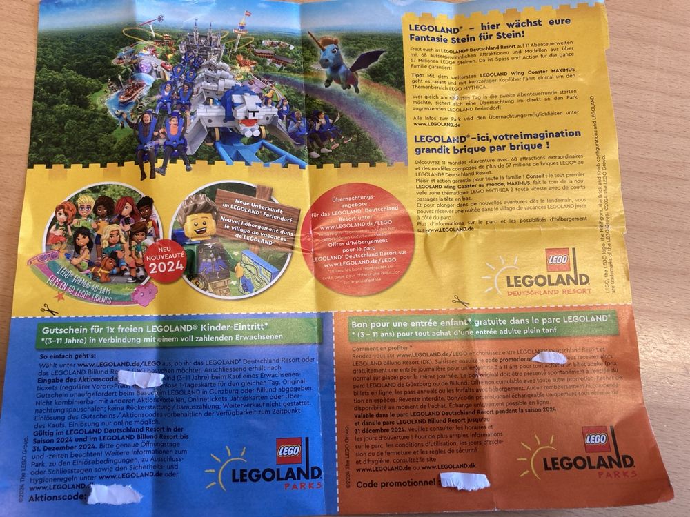 GUTSCHEIN für 2x freien Legoland Kinder eintritt Kaufen auf Ricardo