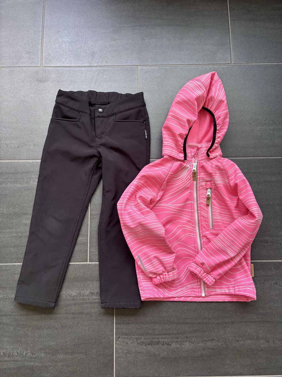 Reima Lotti & Set di vestiti: Kinder Softshell Jacke und Hose Grösse 104  – Usato da Uster venduto da bat_f22x