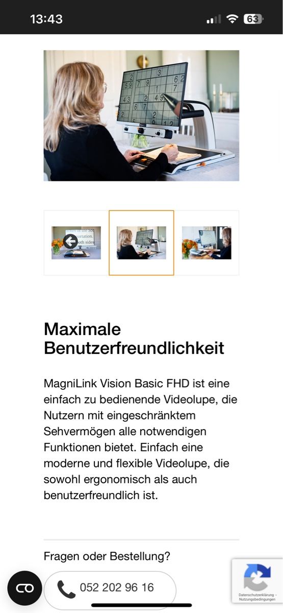 Monitor: MagniLink Vision Basic FHD 24" Bildschirm Lesegerät – Usato da Henggart venduto da Humlikon 6