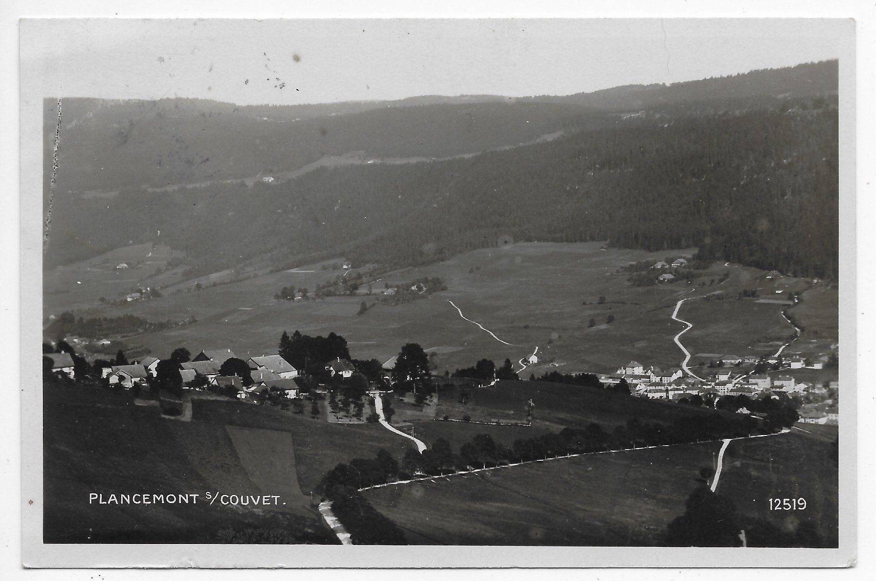 Ansichtskarten: Plancemont s/ Couvet, Bahnpoststempel – Gebraucht aus Hefenhofen von Richsalz