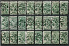 gutes Lot mit 77 B  UPU 1900, gestempelt