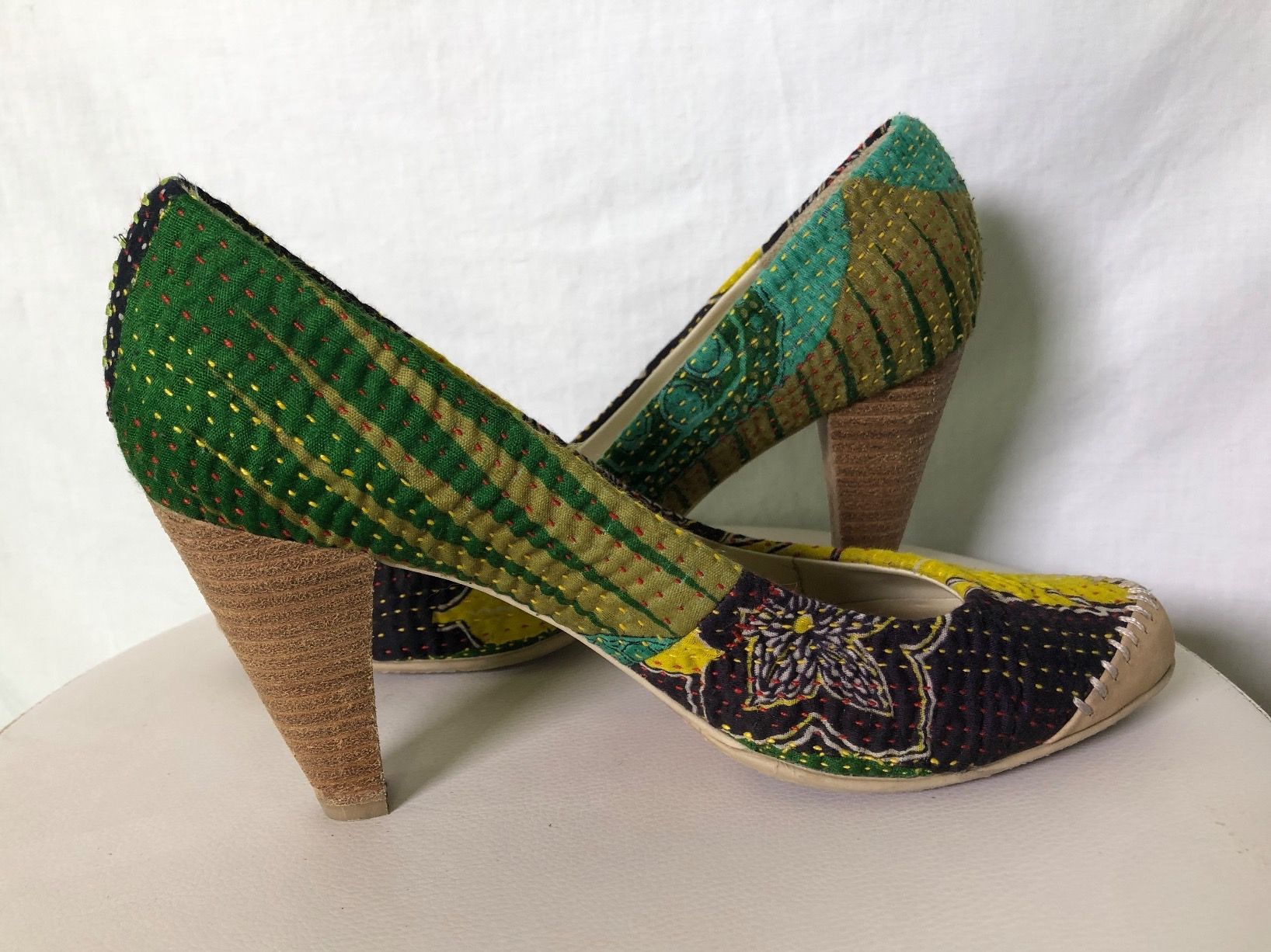 Damenschuhe: Escarpins Terra Plana patchwork vert et jaune 39 – Neu (gemäss Beschreibung) aus Coppet von Vanessamode 2