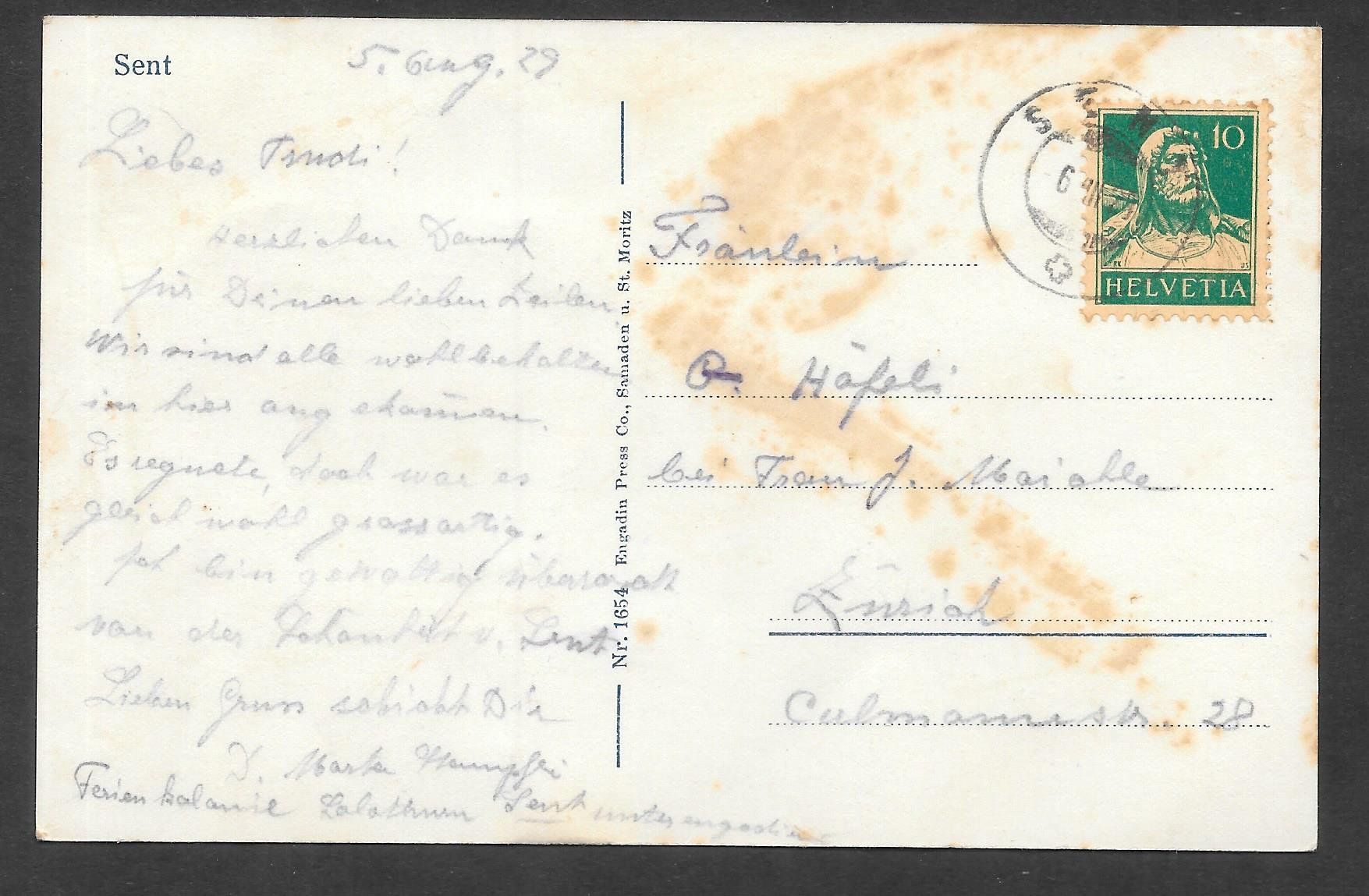 Cartoline postali: Sent Dorfansicht – Usato da Olten venduto da clotaldi 1