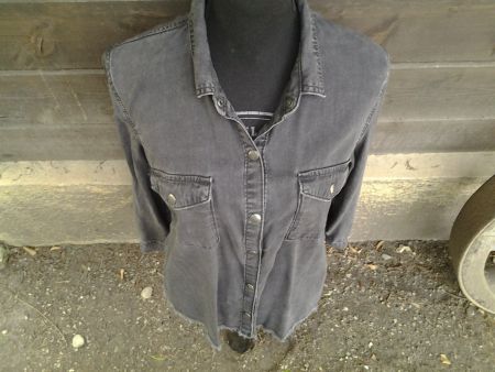 Chemise en jean noir délavé taille 44