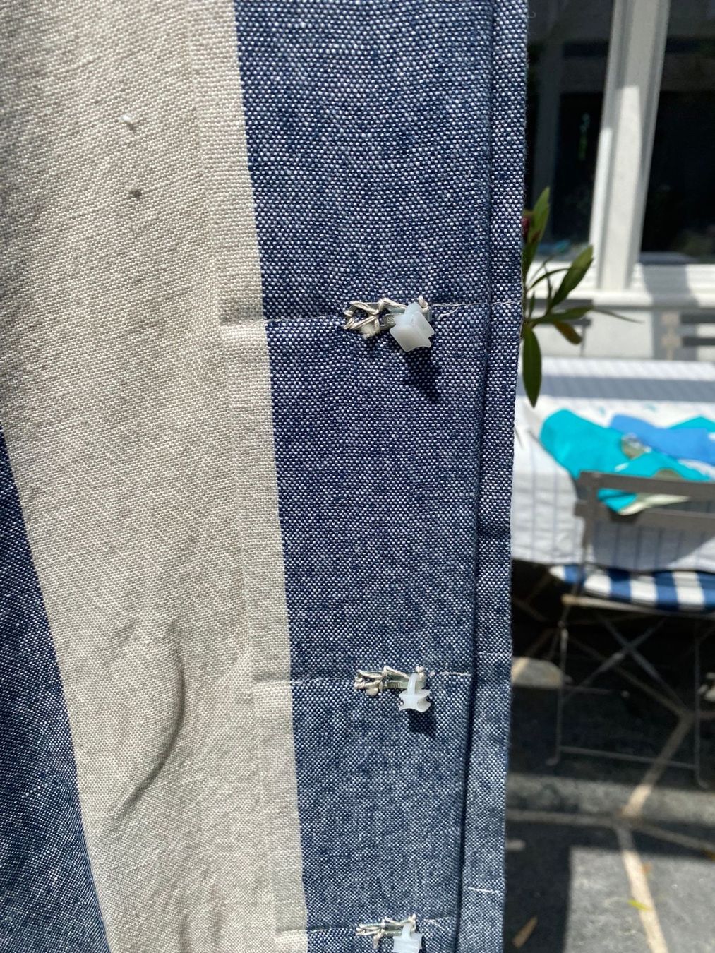 Vorhänge: 1X luxuriöse 100% Leinenvorhang Blau&Beige und/oder Rot&Beig – Gebraucht aus Dübendorf von SHAS2009 1