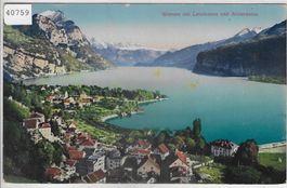 Weesen mit Leistkamm und Alvierkette - Litho