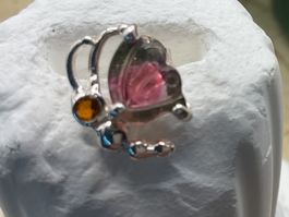 Super Ohrstecker, Wassermelonenturmalin und Sterlingsilber
