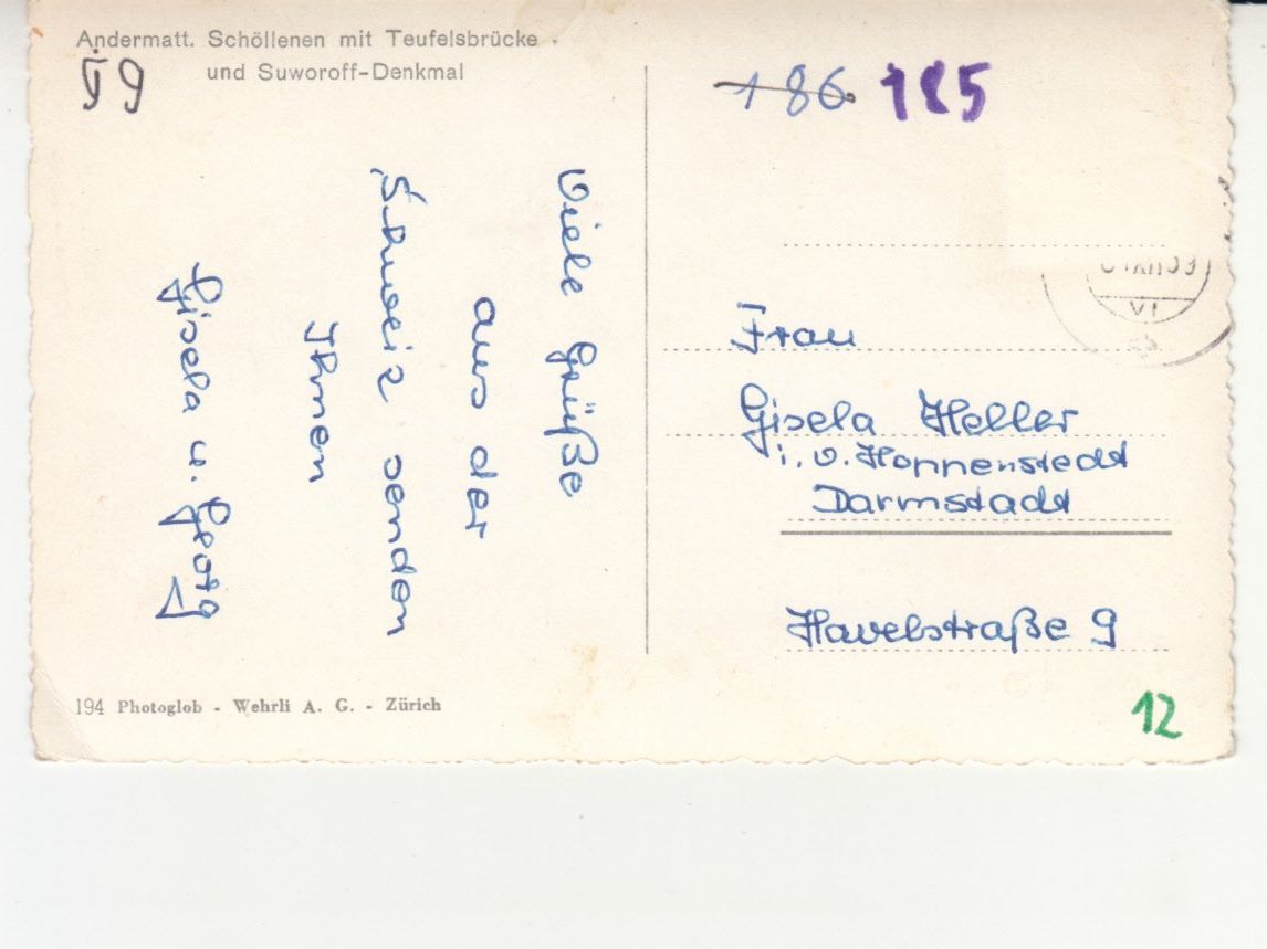 Cartes postales: Andermatt 1959 – D'occasion à Bürglen TG par StampGraf 1
