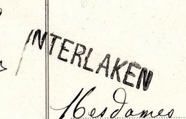 INTERLAKEN 1910 - Stabstempel über AK -Oblitération linéaire