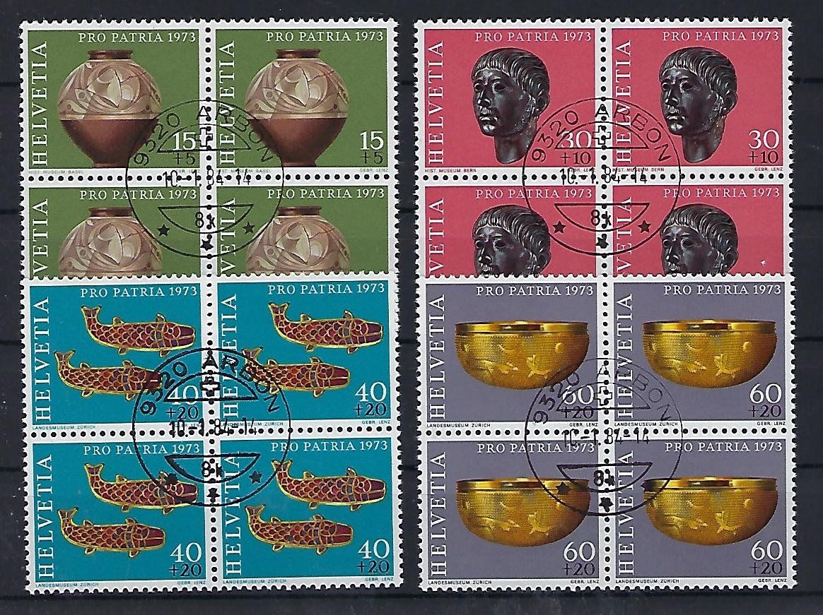 Tutti i francobolli: Pro Patria Viererblocks 1973 gestempelt   15132 – Usato da Lunden venduto da Animus999