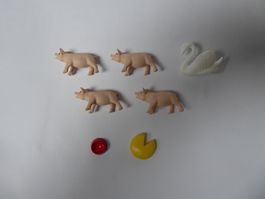 Tier Set 4 Schwein, Schwan, Zubehör, Safari, neu