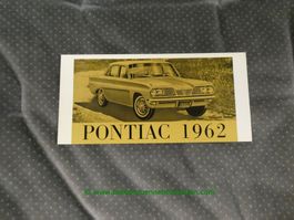 Pontiac Modellprogramm 1962 deutsch/französisch GM-Biel