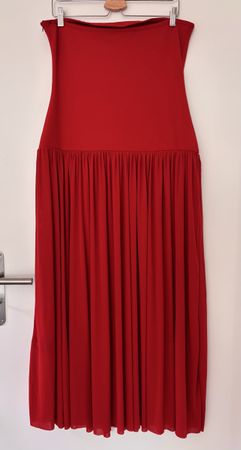 Maxikleid Bandeau H&M red pleated