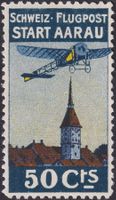 1913, Vorläufer von AARAU (I) ungestempelt Kat: 200.-+ GUMMI
