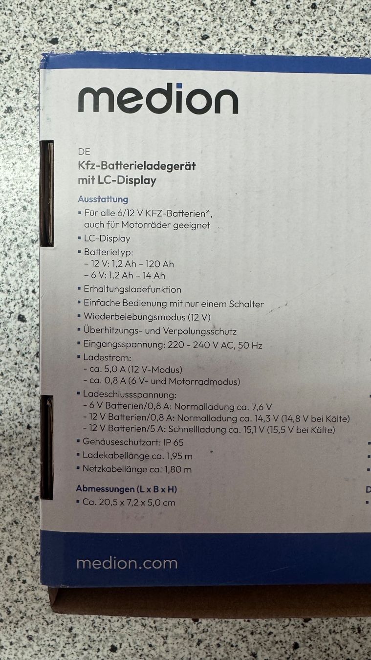 Caricabatterie: Medion KFZ-Batterieladegerät – Usato da Zürich venduto da pamleano 1