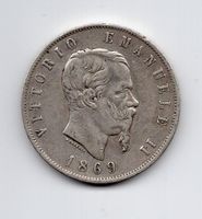 (1462) Italien, 5 Lire 1869, -vz