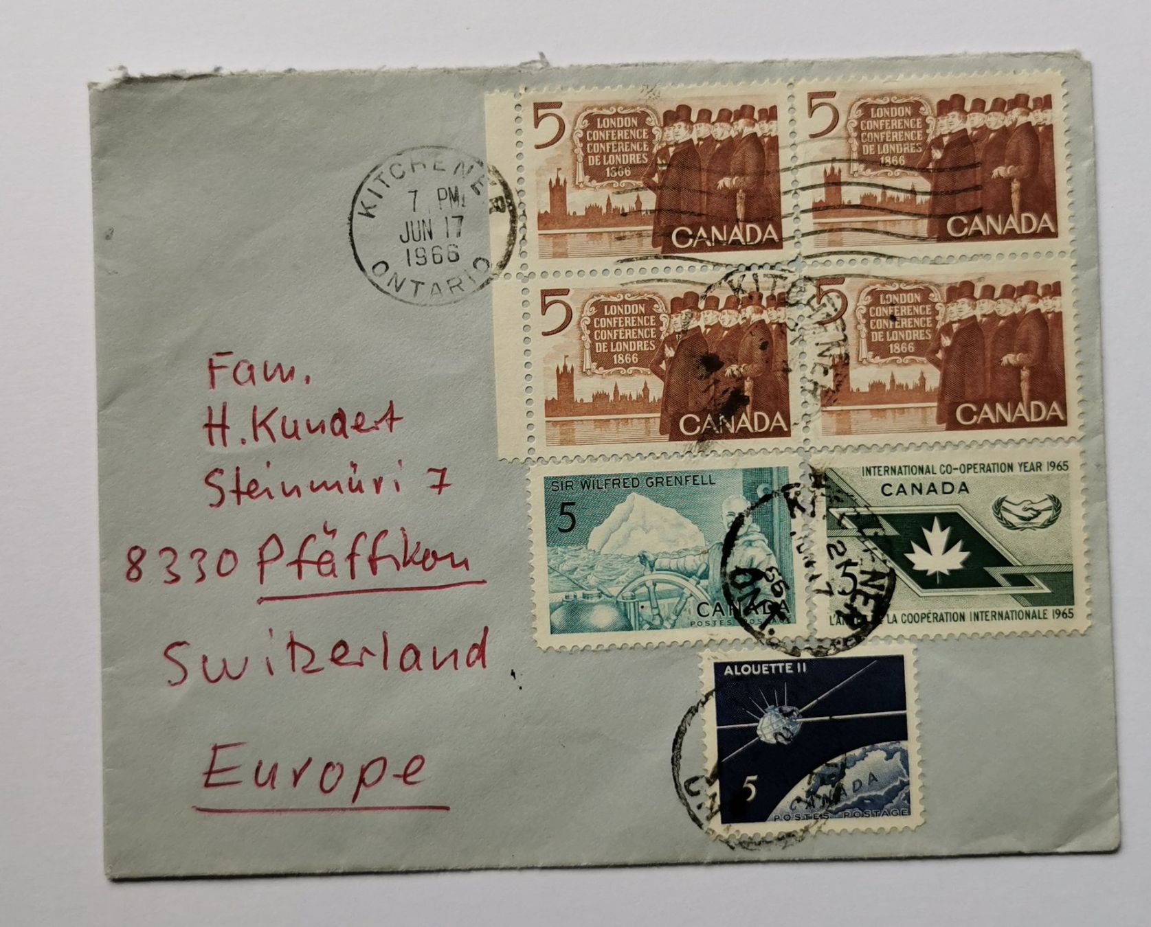 Alle Briefmarken: Kanada-Beleg 1966 – Gebraucht aus Aadorf von Chnorli-Furz