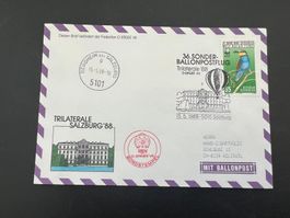 Ballonpost Österreich Brief 1988  Luxus  (V68)