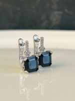 Paire de boucles en argent - zircons roses