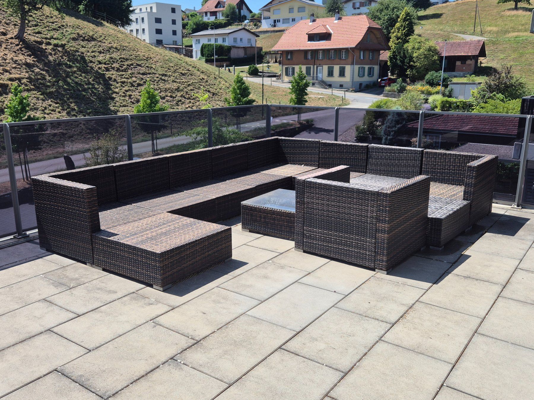Sofas: Rattanlounge gross, U-Form – Gebraucht aus Zell LU von J-T