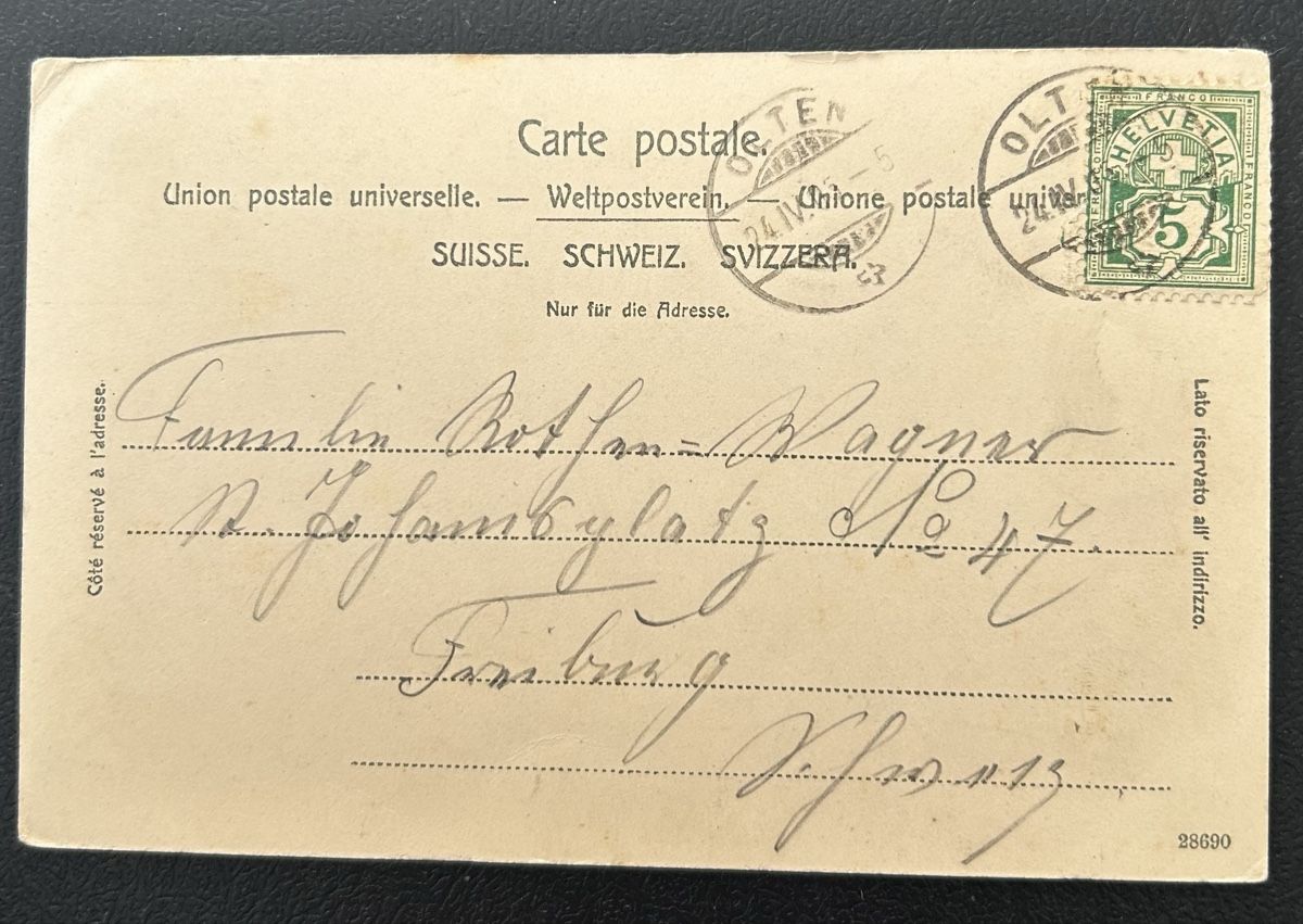 Cartoline postali: AK Olten 1905 – Usato da Horw venduto da Tellbub 1