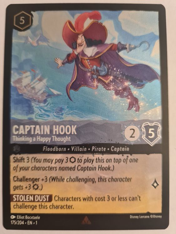 Lorcana, Captain Hook - Thinking A Happy , 175/204-EN-1 FOIL