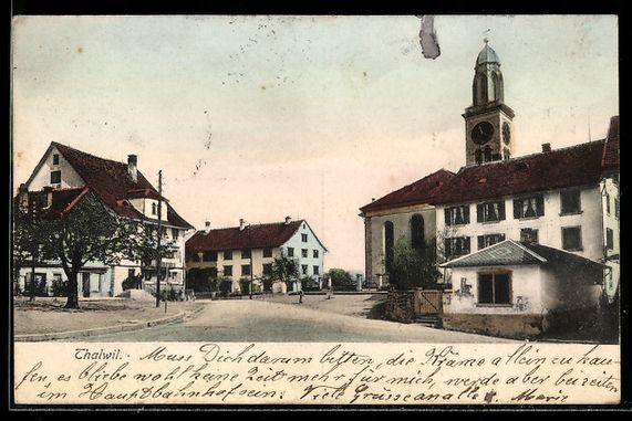 Cartes postales: AK Thalwil, Häuser an der Kirche – D'occasion à Berlin par bartko-reher